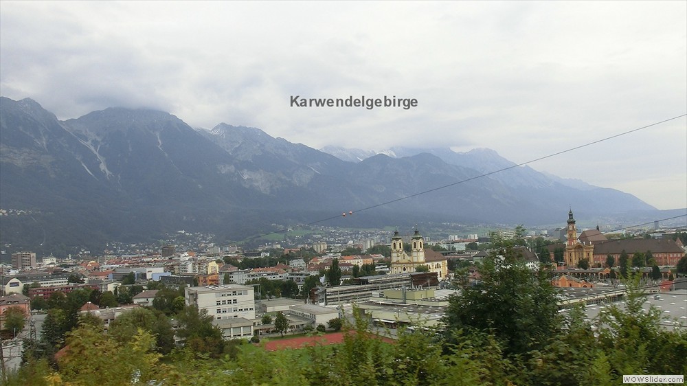 Blick von der Schanze auf Insbruck